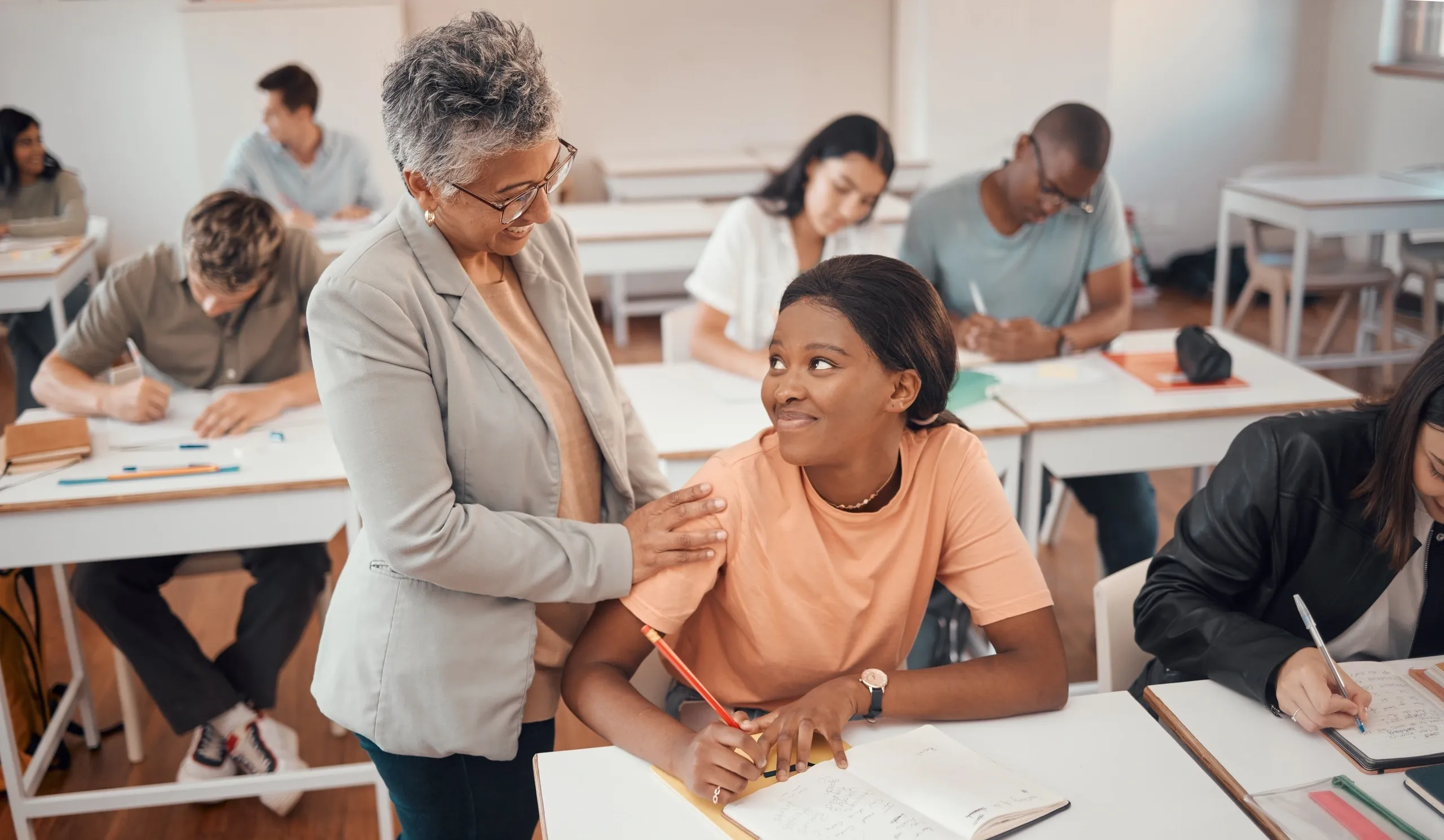 Instructor with young girl